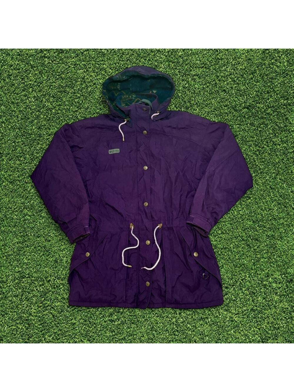 Vintage Columbia Purple Windbreaker Jacket Aztec Lining Women's L